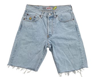 Calça jeans masculina vintage Energie Denim Kurze Hose - tamanho W32, calça masculina usada