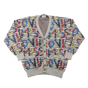 Vintage Missoni Laks Fifth Avenue 70s Cotton Cardigan - Large Size Men Pullover Male knitted Sweater pre-owned