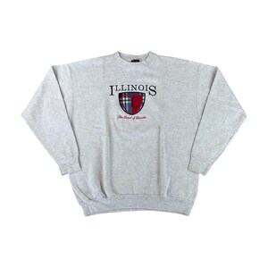 Vintage TSi Illinois 90s Sweatshirt - XXL Size Men Pullover Male Jumper pre-owned