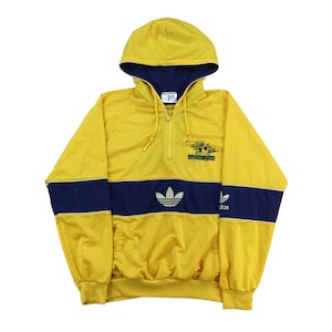 Sudadera con capucha y cremallera de 1/4 estilo vintage de Adidas de los años 80 - Talla M para hombre, jersey de segunda mano
