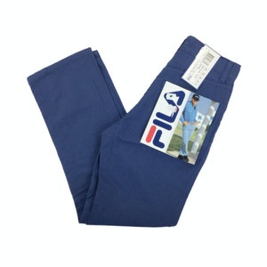 Vintage 1990s Fila Baggy Black Sweatpants Size XXL / Elastic Waist