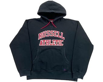Vintage 1990s Russell Athletics Quarter Button Hoodie / 90s Hoodie