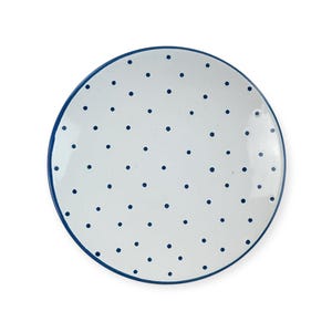 Austria Pintado a mano Gmundner Keramik Unterteller Tupferl Blau Ø15cm Platos Keramos hechos a mano