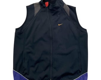 Vintage 2000's Nike Reversible Embroidered Vest, Tag Size Large. Black Nylon  and Yellow Fleece Zip Up. - Etsy