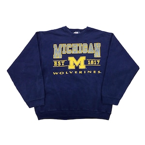 Vintage Michigan University Sweatshirt - Large Size Men Pullover Male Jumper pre-owned