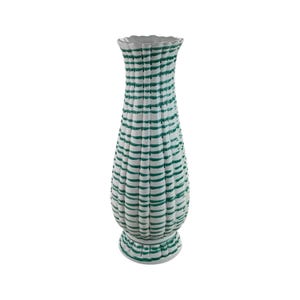 Austria Handpainted Gmundner Keramik Große Blumen Vase Grüngeflammt 53,5cm Handcrafted Keramos Dishes