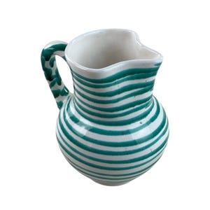 Austria Handpainted Gmundner Keramik 1L Krug Grüngeflammt 18cm Handcrafted Keramos Dishes