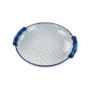 Austria Handpainted Gmundner Keramik Schüssel Tupferl Blau Ø23cm Handcrafted Keramos Dishes