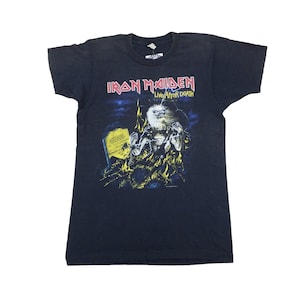 Vintage Iron Maiden 1985 &#39;Live after Death&#39; T-Shirt - Large Size Men Top Male pre-owned T-Shirt