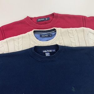 Felpa basic Nautica stile Y2K moderna, set da 3 pezzi - Taglia grande, maglione da uomo, usato