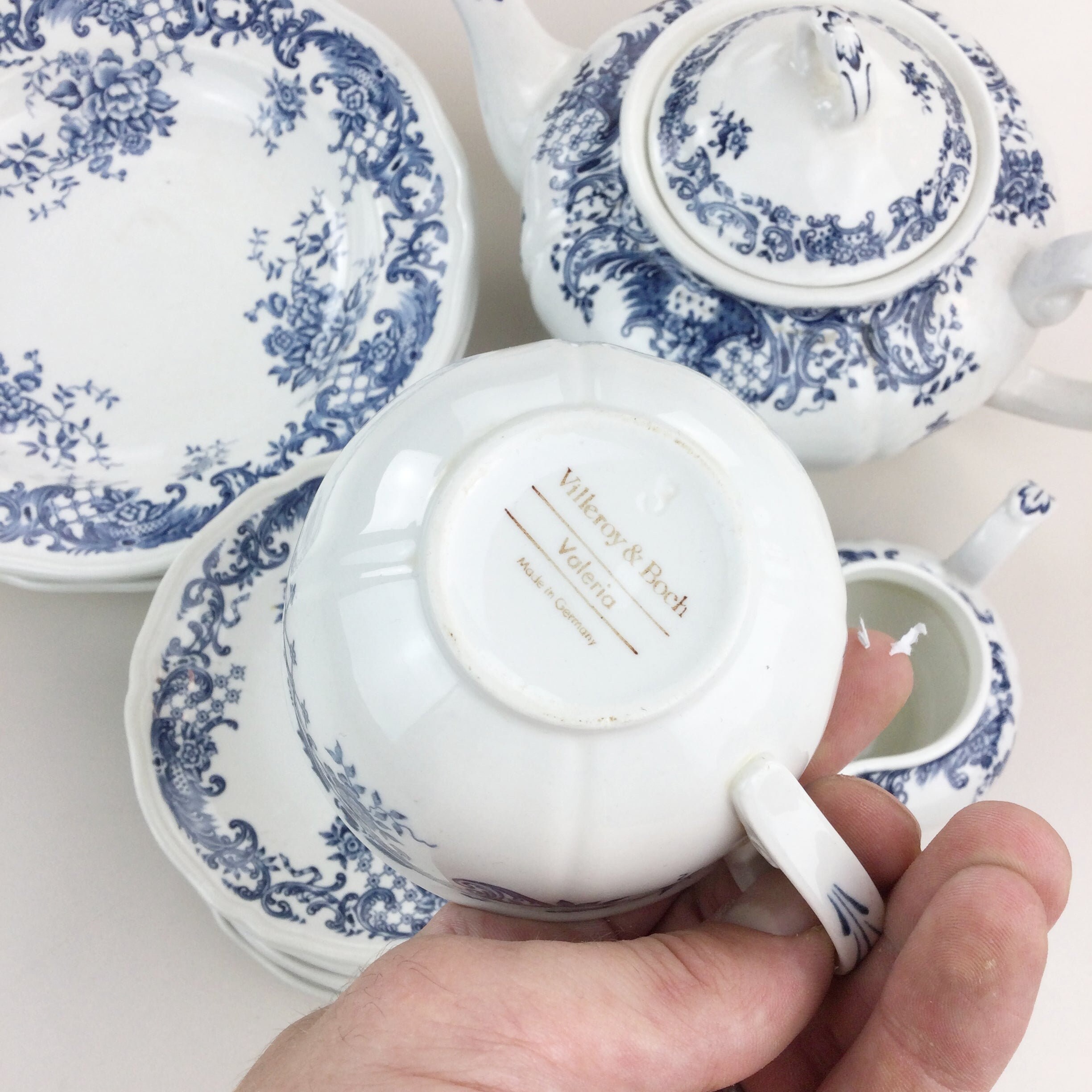 Villeroy & Boch Valeria Blue Floral Porcelain 13 Piece Set - Etsy