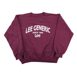 Vintage Lee Generic 90s Sweatshirt - Medium Size Men Pullover Male Jumper pre-owned