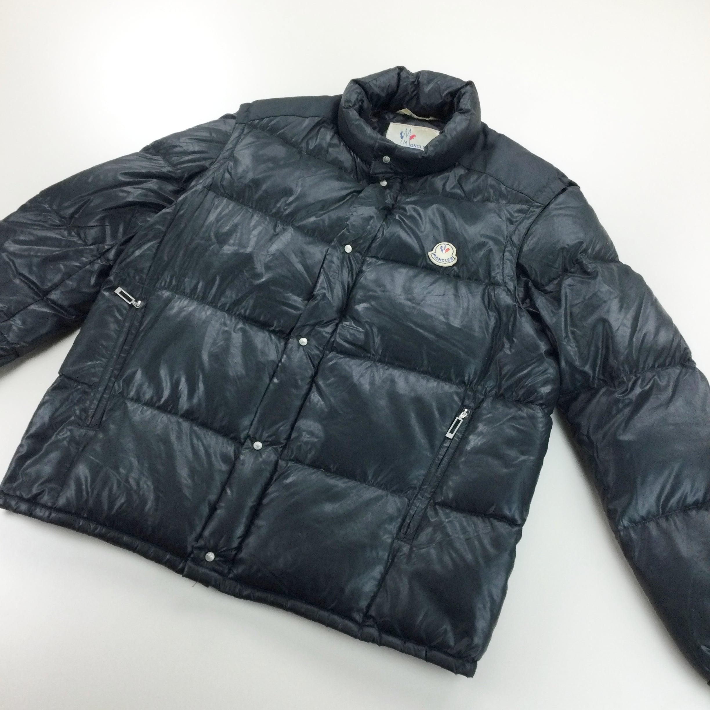 【ヴィンテージ】Rank:A☆MONCLER BLACK ロングコート 4 Vintage Moncler 80s Grenoble Puffer Jacke - 4/XL Size Men