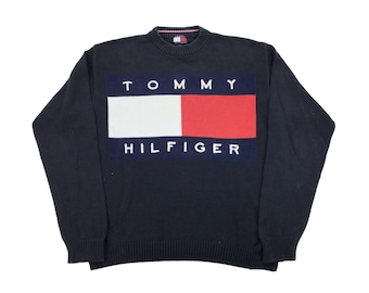 Vintage Tommy Hilfiger Sweatshirt - Small Size Men Pullover Male Jumper pre-owned
