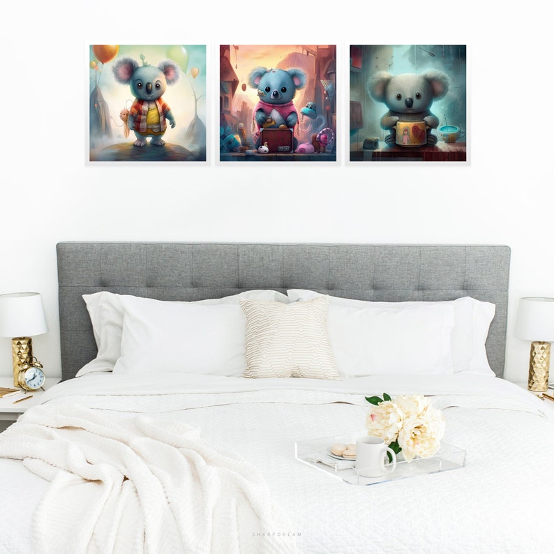 Cute Koala Nursery Art Printable Collection Print Set Koalas Etsy