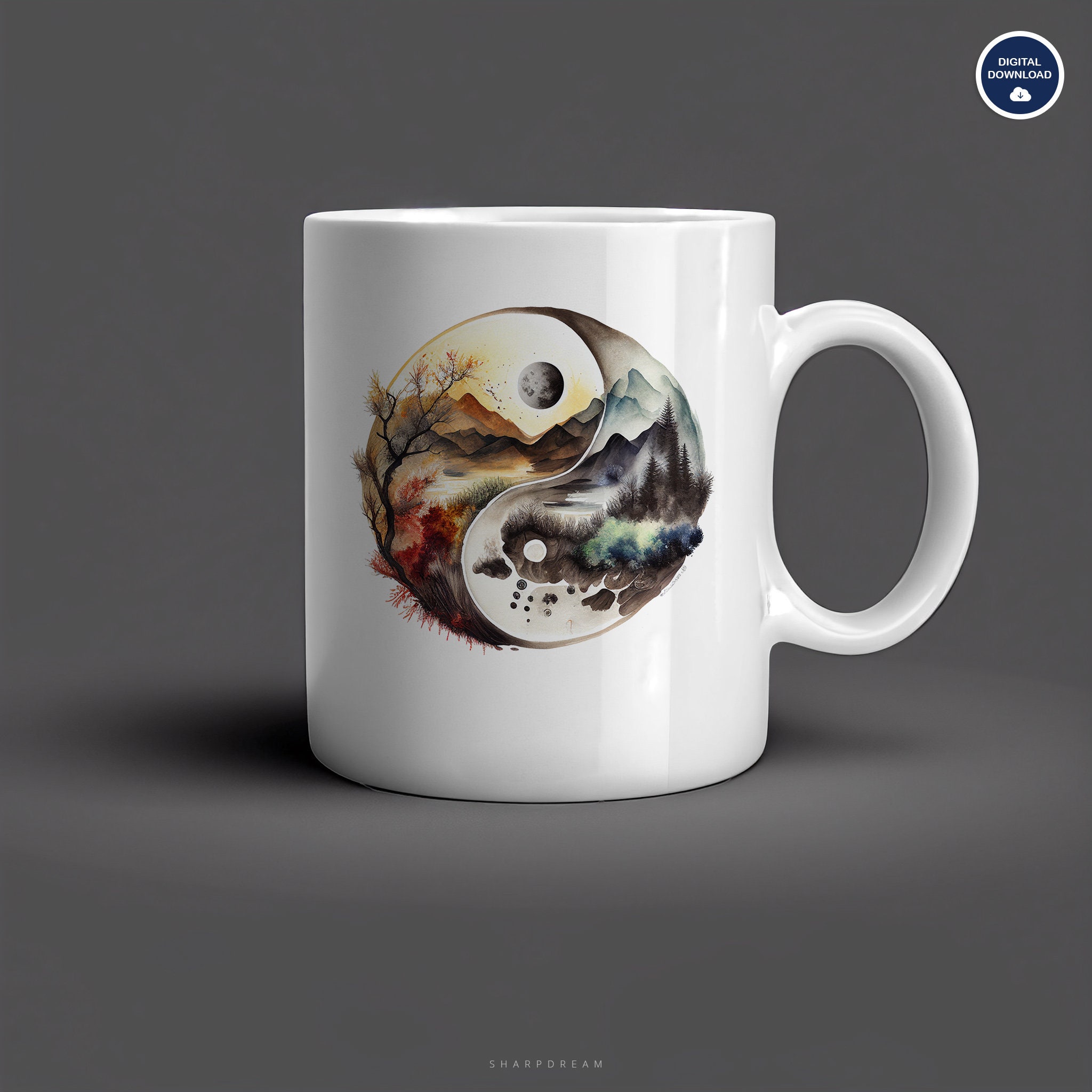 Abstract Yin Yang Print Balance Wall Art Zen Printable - Etsy