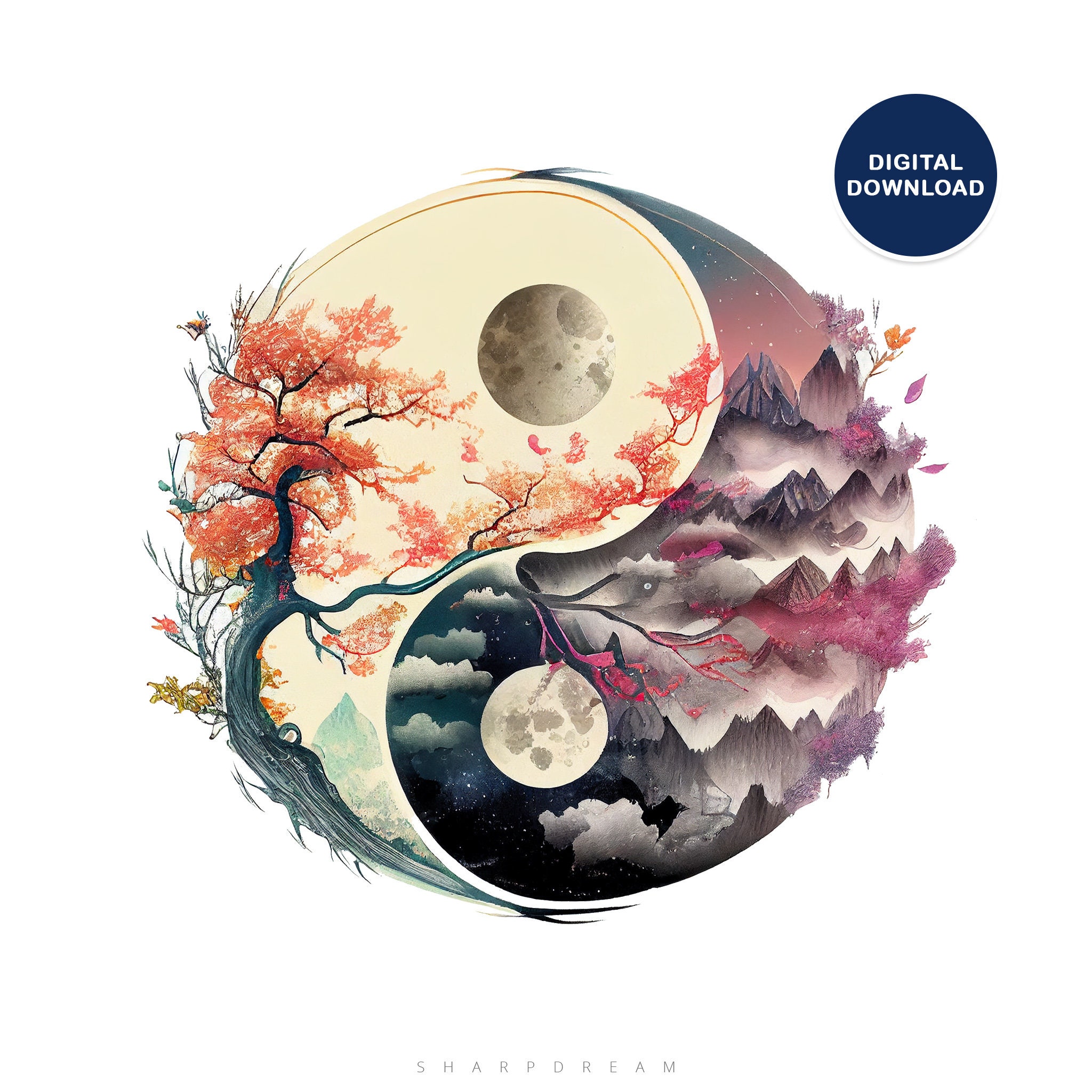 Yin yang, Decoración Zen, Arte de pared Ying yang, Arte de pared Boho,  Cartel imprimible Yin Yang, Decoración de pared de equilibrio, Descarga  digital - Etsy México, image size:2048x2048