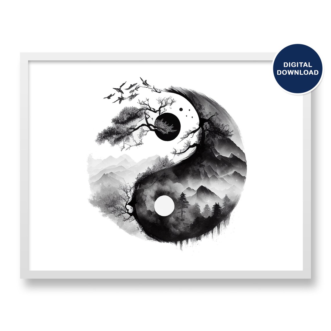 Yin Yang Printable Poster, Balance Wall Art, Ying Yang Wall Poster ...