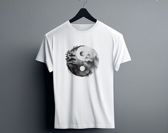 HOWLING WINDS Yogananthanヨガナンタン　サイン入り Black and White Yin Yang Wall Art, Spiritual Print, Taoism