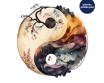 Yin yang, Zen Decor, Ying yang wall art, Boho Wall Art, Yin Yang Printable Poster, Balance Wall Decor, Digital Download