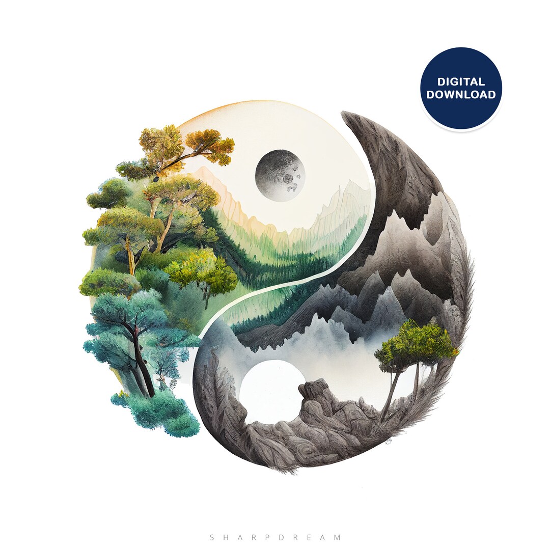 Subtle Equilibrium in Ethereal Yin Yang Terrain