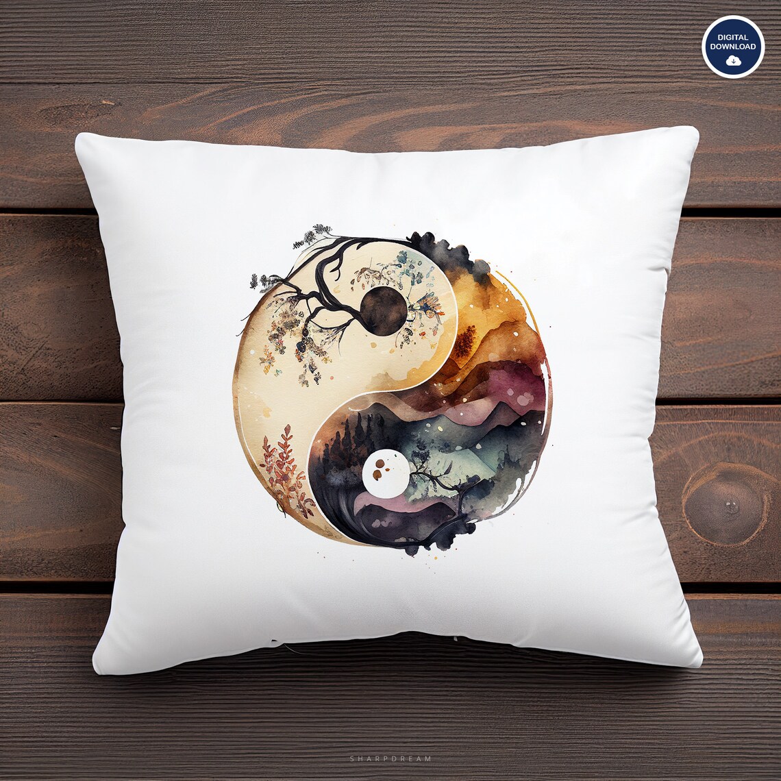 Yin Yang, Zen Decor, Ying Yang Wall Art, Boho Wall Art, Yin Yang ...