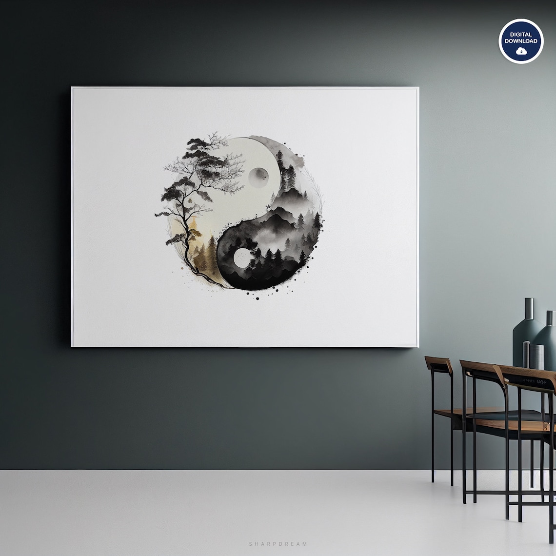 Yin Yang Printable Poster Balance Wall Art Ying Yang Wall - Etsy