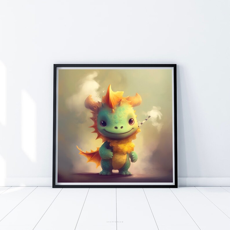 Cute Dragon Printable Clipart Bundle, Cute Dragons Nursery Wall Art ...