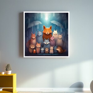 Cartoon Wolf Printable Clipart Bundle, Cute Wolves Nursery Wall Art Collection Digital Download, Animal Graphics Poster Set, Commercial Use image 4