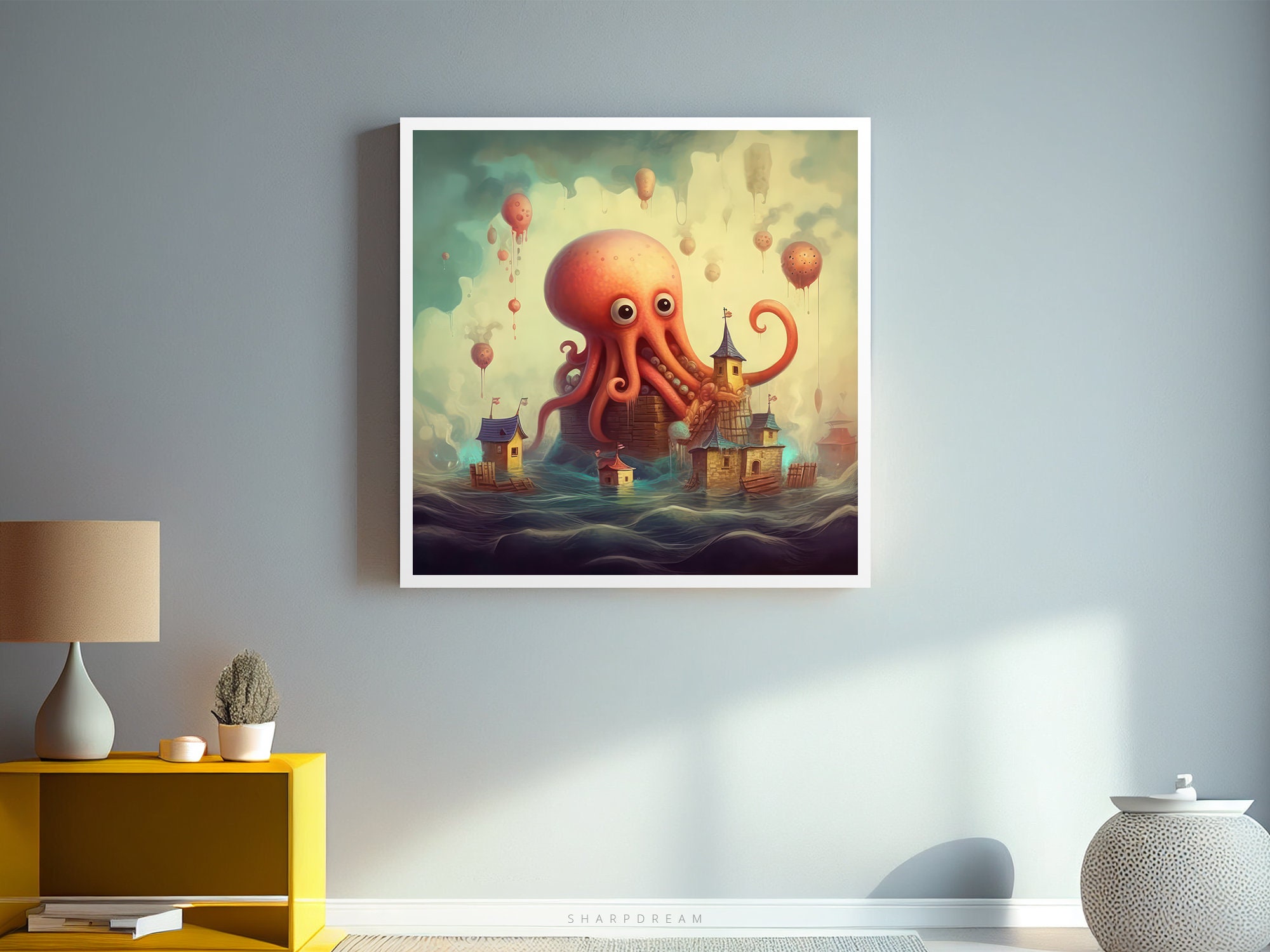 Octopus Printable Clipart Bundle, Cute Octopuses Nursery Wall Art