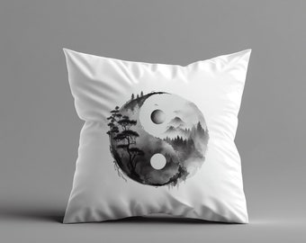 HOWLING WINDS Yogananthanヨガナンタン　サイン入り Black and White Yin Yang Wall Art, Spiritual Print, Taoism