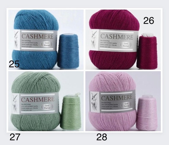 Mongolian Cashmere Yarn 50g+20g, Cashmere Yarn for