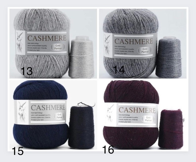 Fil de cachemire mongol 50g20g, fil de cachemire pour tricot à la main, fil de crochet, fil de laine, laine de cachemire, fil de cachemire, fil de cachemire naturel image 6