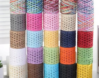 Rafia yarn 200meters, 200m Rafia paper yarn, summer crochet yarn, paper yarn for bags, crochet yarn, paper yarn,