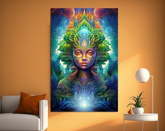 Ayahuasca Digital Image Visionary Art Psychedelic Mother Ayahuaska Trippy Colorful Digital Art Spiritual Healing Instant Download