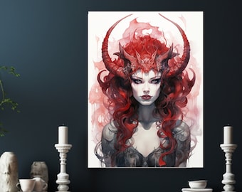 Goddess Lilith Digital Image Occult Printable Art Female Demon Digital Art Night Monster Instant Download Pagan Mother of Demons Witchcraft