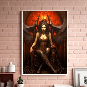 Goddess Lilith Digital Image Occult Printable Art Female Demon Digital Art Night Monster Instant Download Pagan Witchcraft