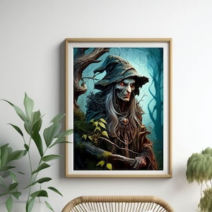 Baba Yaga Digital Image Witch Digital Art Baba Jaga Printable Art Baba Roga Instant Download Yaga Baba Witch jpg