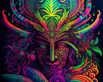 Ayahuasca Visionary Psychedelic Digital Image Ayahuaska Trippy Colorful Digital Art Spiritual Being Digital Download