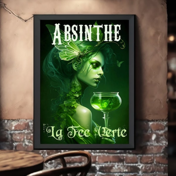 Absinthe Poster Green Fairy Premium Matte Poster La Fée Verte Wall Art Absinthe Wall Decor