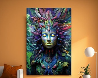 Ayahuasca Digital Image Visionary Art Psychedelic Mother Ayahuaska Trippy Colorful Digital Art Spiritual Healing Instant Download