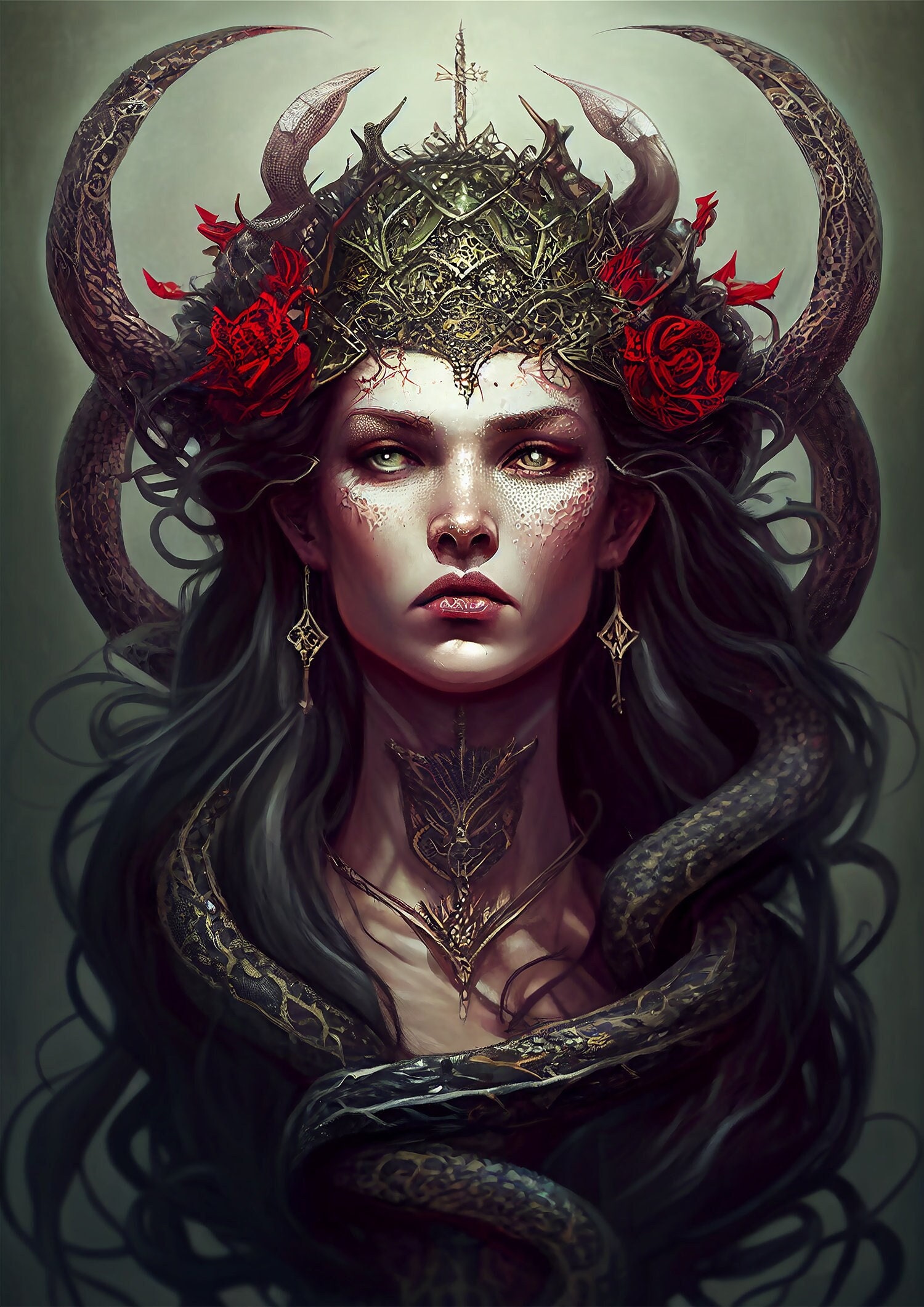 Goddess Lilith Digital Image Occult Printable Art Female Demon Digital
