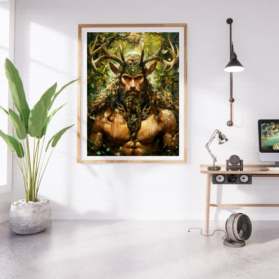 Cernunnos Celtic God of Nature Digital Art the Horned God Digital