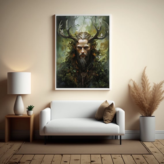 Cernunnos Printable Art Celtic God of Nature Digital Art the