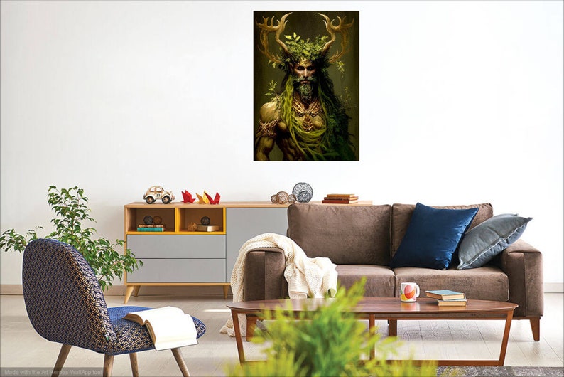 Bronzen Figuur Cernunnos Keltische God van de Natuur 15.5 Bronzen Figuur Cernunnos Keltische God van de Natuur 15.5