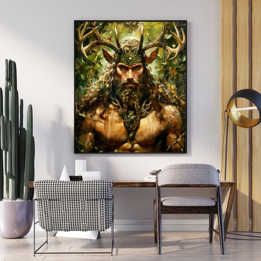 Cernunnos Celtic God of Nature Digital Art the Horned God Digital