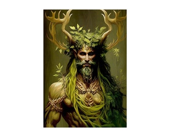 Cernunnos Celtic Aluminum Composite Panel The Horned God Aluminum Composite Panel God Of Nature Green Man Lord of The Animals