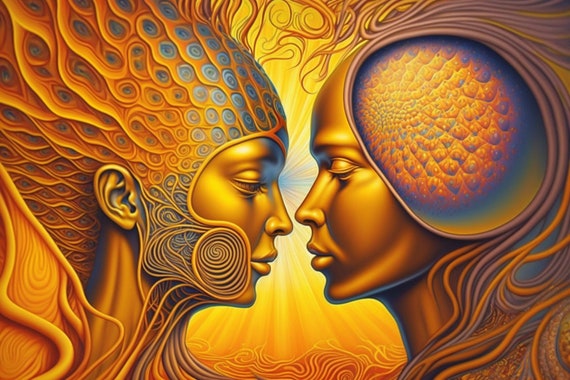 Lovers Digital Image Visionary Art Spiritual Soulmate Twin Flame