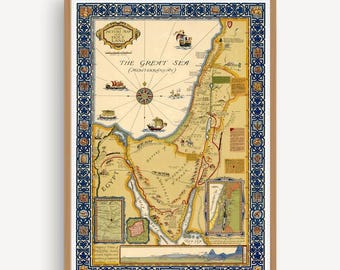 パレスチナ学生地図、デジタルダウンロード、学校地図、エルサレム