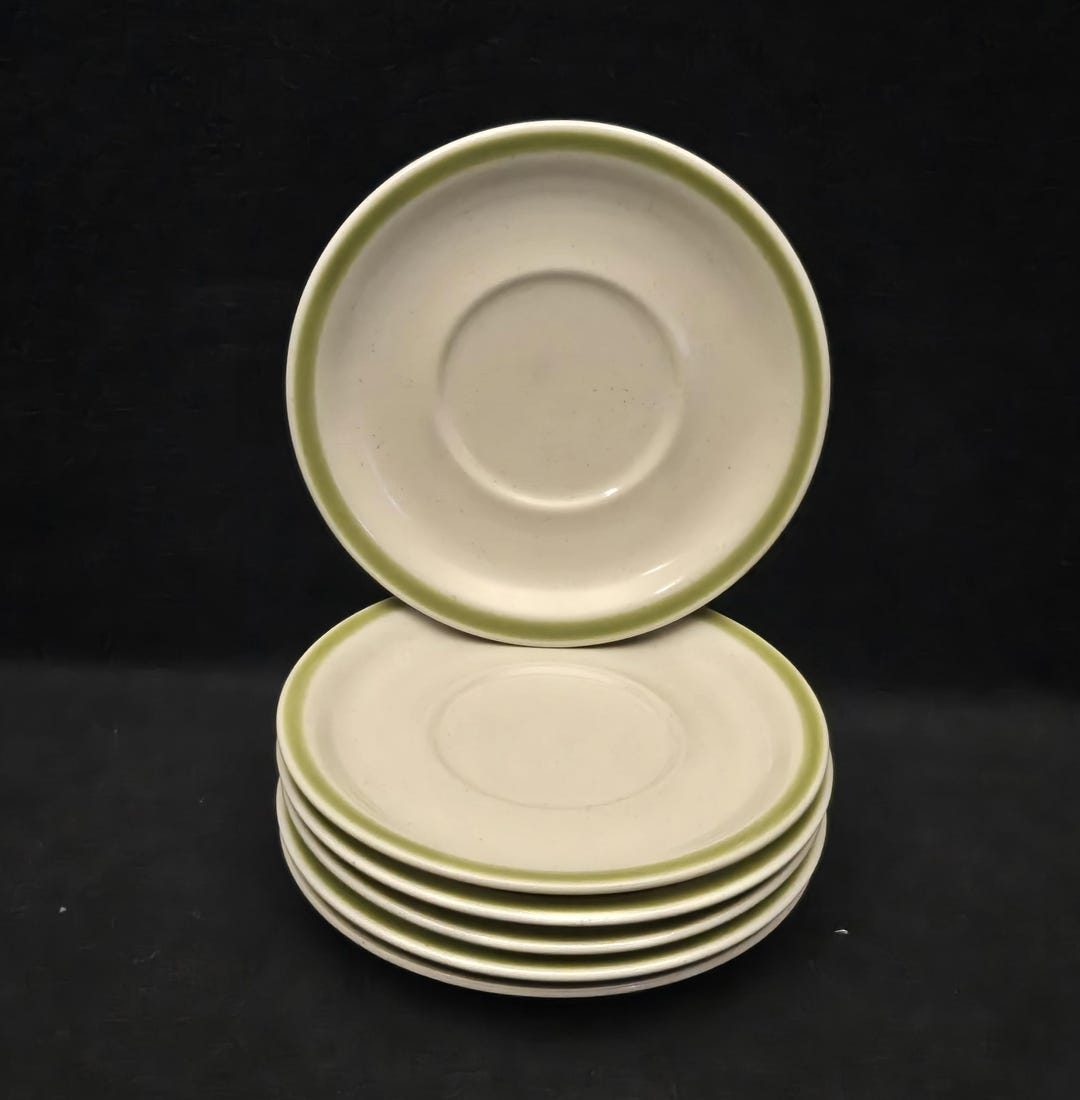 Sauser Spring Stonybrook Stoneware Saucer: Spring Collection, Green Band - Japan - Etsy